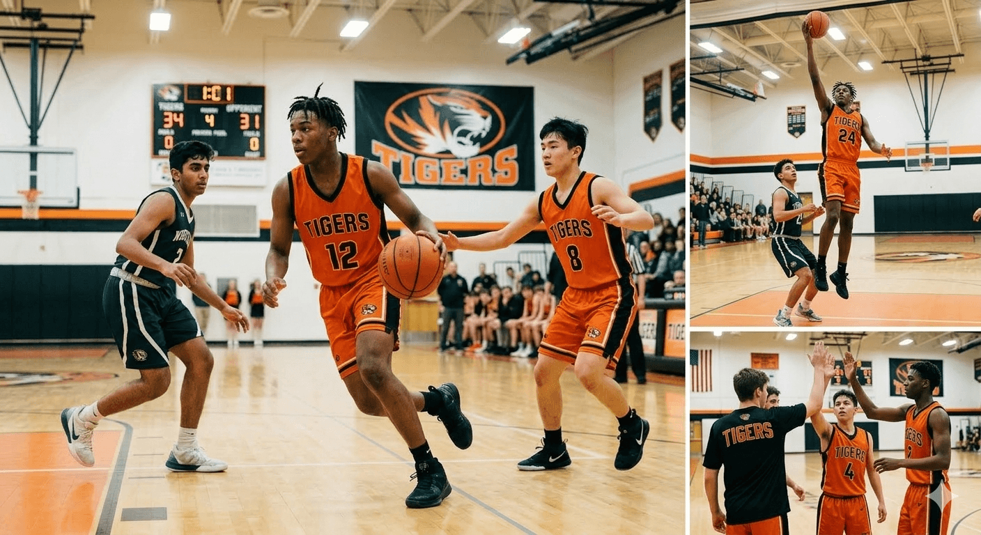 Boys Tigers Team Action